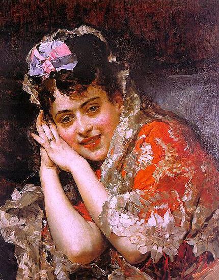 Raimundo Madrazo The Model Aline Masson with a White Mantilla